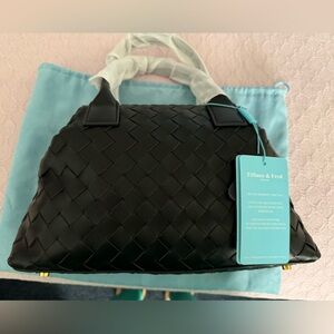 NWT Tiffany & Fred Black Woven Satchel